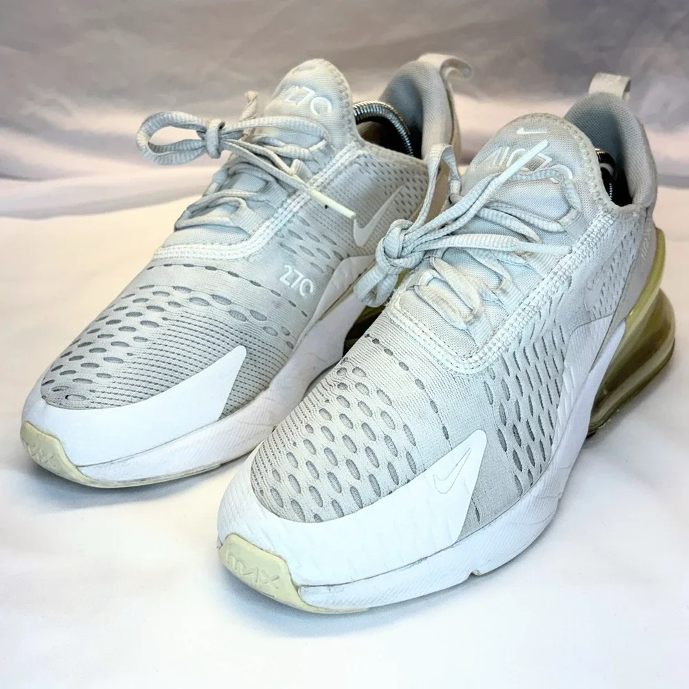 Nike Air Max‎ 270 Triple White Kids 5.5Y Womens 7 Sneakers 943345-103